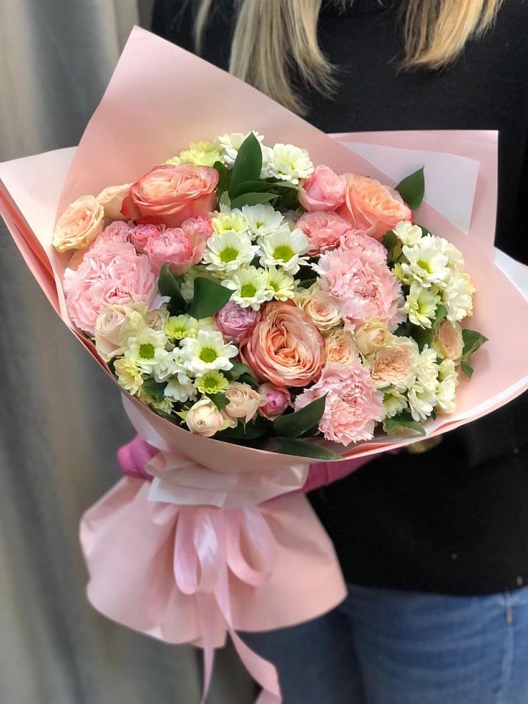 Букет цветов из: Гвоздики, Розы и Хризантемы в Терекли-Мектебе