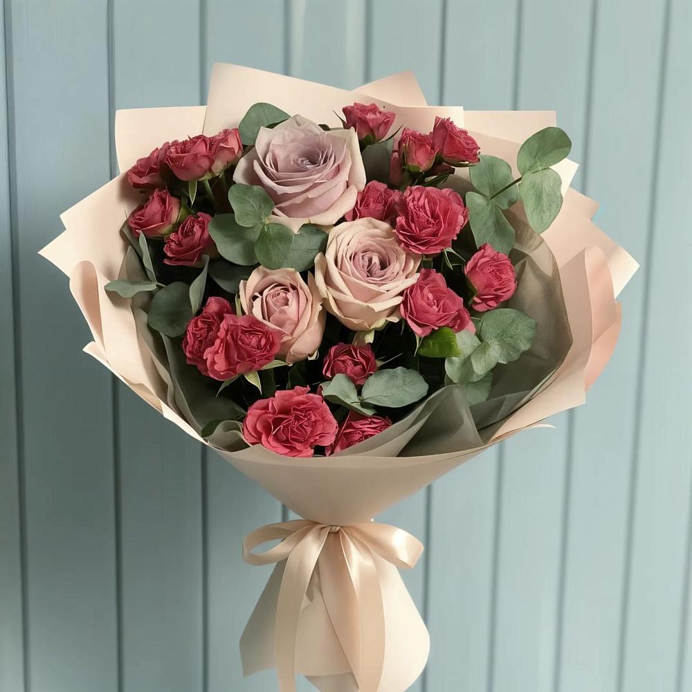 Букет цветов из: Гвоздики и Розы в Терекли-Мектебе