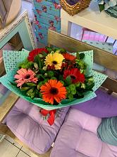 Букет цветов из:  Герберы, Хризантемы и Альстромерии #REPLACE_PRED# Терекли-Мектебе