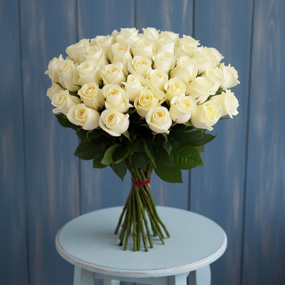 Букет 51 Белая роза Эдлесс Лав в Терекли-Мектебе