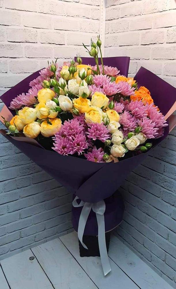 Букет цветов из: Хризантемы и Розы в Терекли-Мектебе