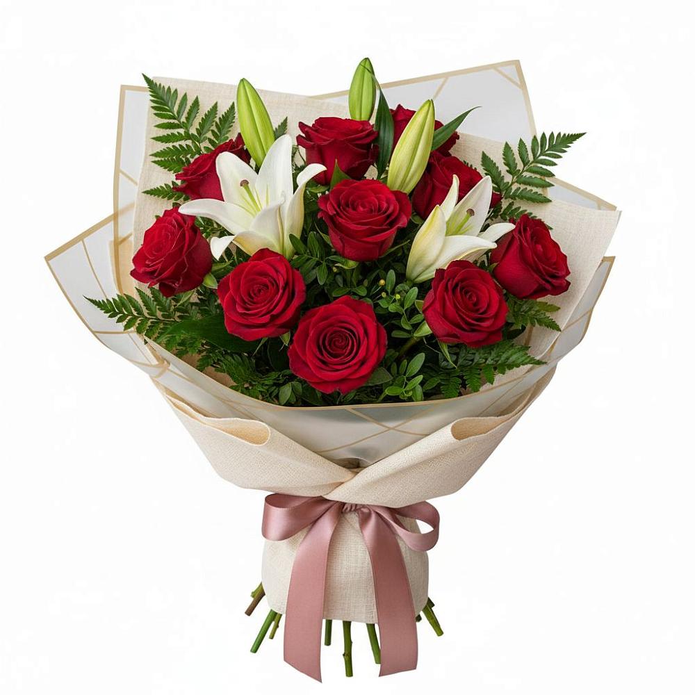 Букет цветов из: Лилии и Розы в Терекли-Мектебе