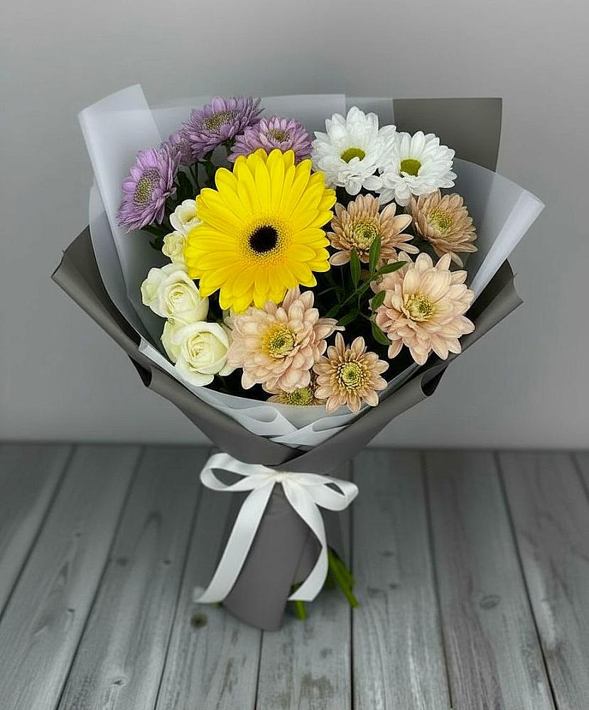 Букет цветов из: Розы, Герберы и Хризантемы в Терекли-Мектебе