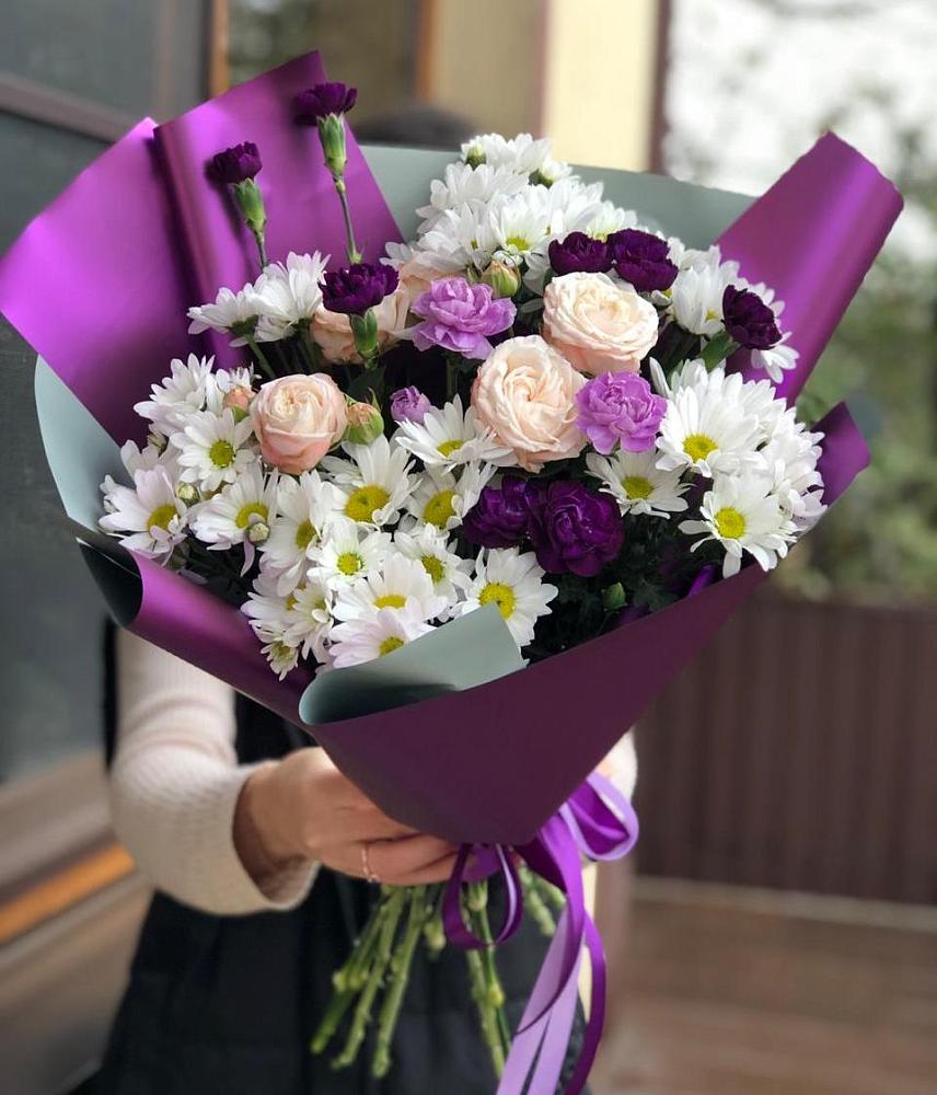 Букет цветов из: Хризантемы, Гвоздики и Розы в Терекли-Мектебе