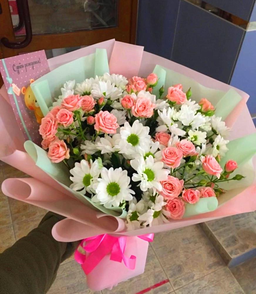 Букет цветов из: Розы и Хризантемы в Терекли-Мектебе