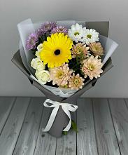 Букет цветов из:  Розы, Герберы и Хризантемы в Терекли-Мектебе
