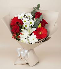 Букет цветов из:  Розы, Хризантемы, Герберы и Лилии в Терекли-Мектебе