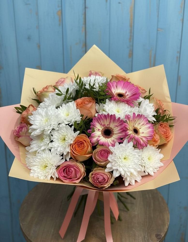 Букет цветов из: Розы, Герберы и Хризантемы в Терекли-Мектебе