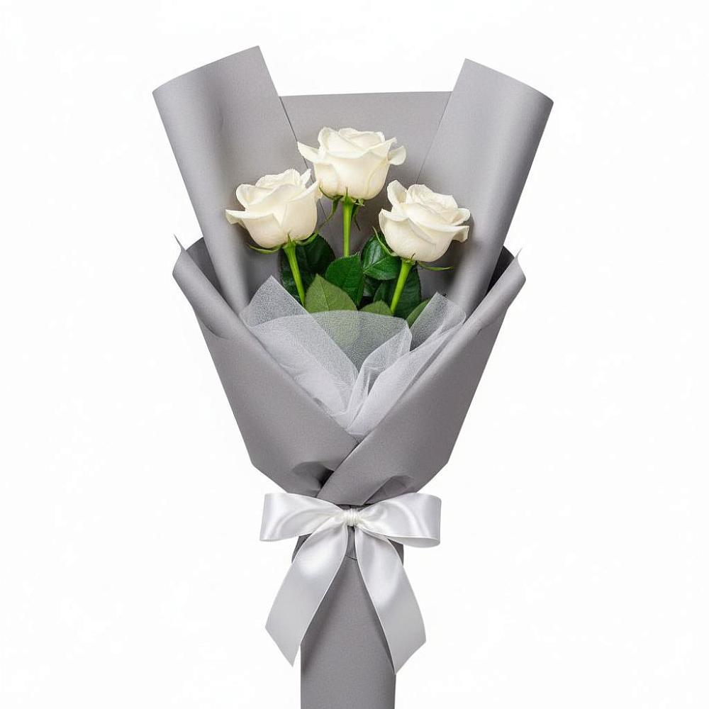 Букет 3 белые розы в Терекли-Мектебе