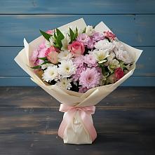 Букет цветов из:  Хризантемы, Альстромерии и Розы в Терекли-Мектебе