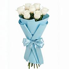 Букет 7 белых роз Проуд в Терекли-Мектебе