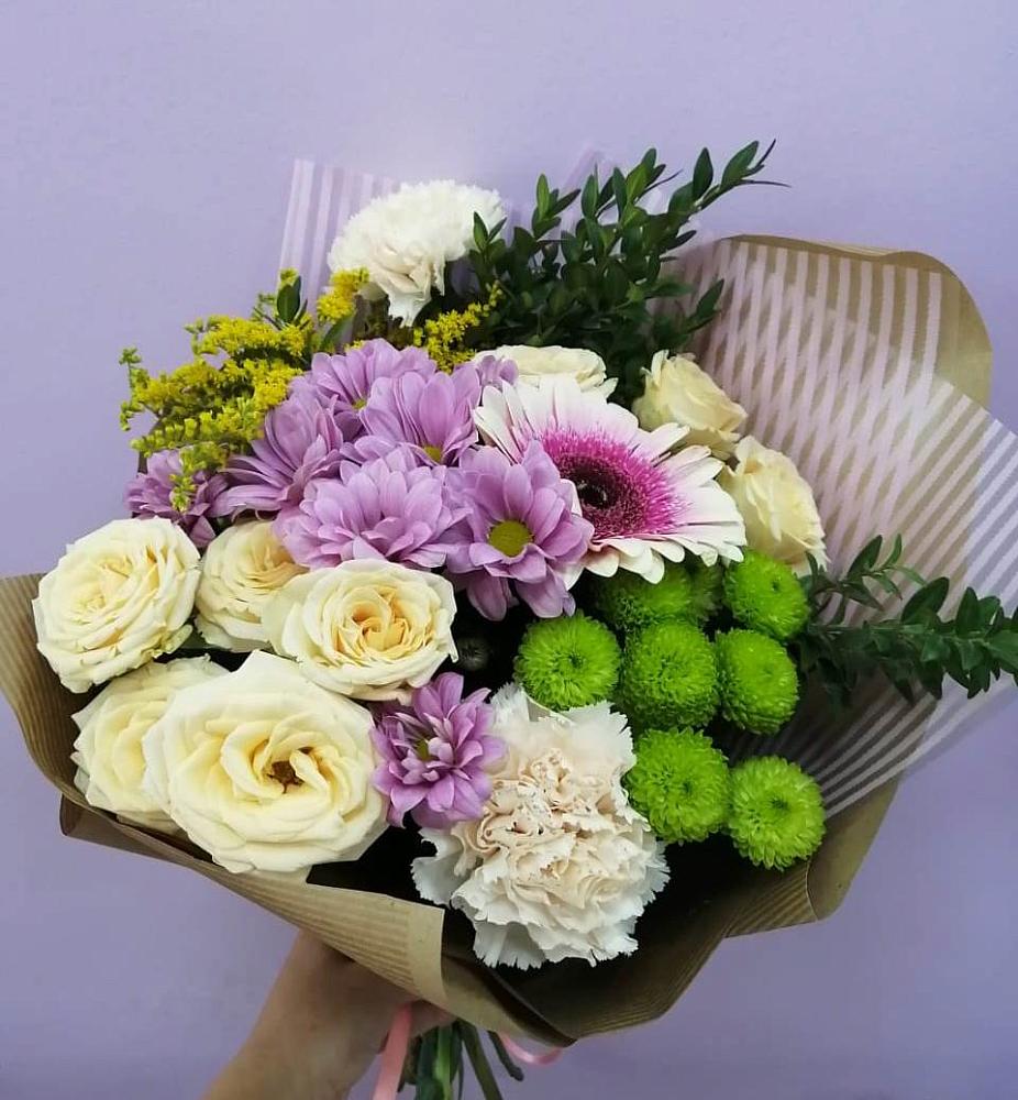 Букет цветов из: Хризантемы, Розы, Гвоздики и Герберы в Терекли-Мектебе