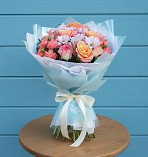 Букет цветов из:  Хризантемы и Розы в Терекли-Мектебе