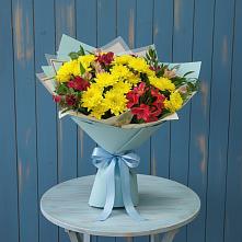 Букет цветов из:  Альстромерии и Хризантемы в Терекли-Мектебе